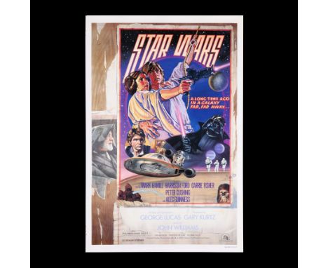 STAR WARS: A NEW HOPE (1977) - US One Sheet "Style D" Poster - Alternative Font - A US One Sheet "Style D" poster with an alt