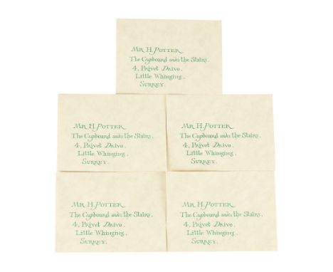 HARRY POTTER AND THE PHILOSOPHER'S STONE (2001) - Set of Five Hogwarts Acceptance Envelopes - Set of five Hogwarts acceptance