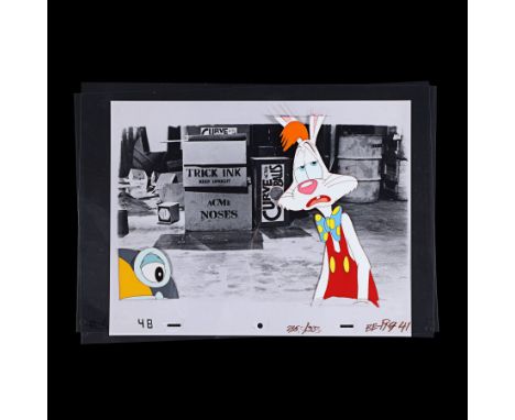 WHO FRAMED ROGER RABBIT (1988) - Hand Painted Benny and Roger in the Warehouse Animation Cel - An animation cel from the prod