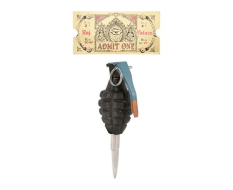 LAST ACTION HERO (1993) - Magic Movie Theatre Ticket and SFX Knife Grenade - A magic movie theatre ticket and an SFX knife gr