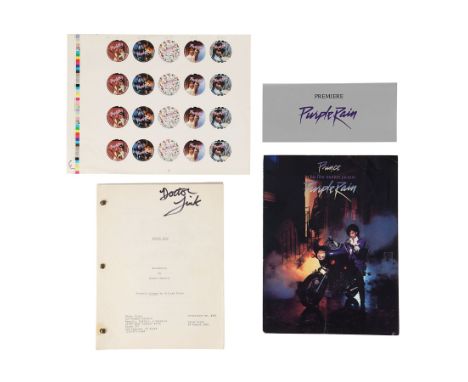 PURPLE RAIN (1984) - The Dr. Fink Collection: Matt Fink's Personal First Draft Script and Movie Premiere Ticket - Matt Fink's