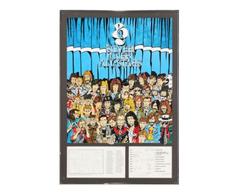 VARIOUS ARTISTS - Nordoff and Robbins Collection: Silver Clef All-Stars Autographed Poster - A framed limited edition Silver 
