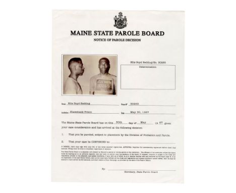 THE SHAWSHANK REDEMPTION (1994) - Ellis Boyd "Red" Redding's (Morgan Freeman) Parole Decision Notice - Ellis Boyd "Red" Reddi