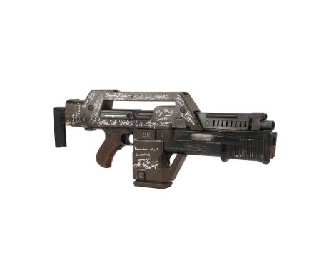 ALIENS (1986) - Cast-Autographed NERF M41A Pulse Rifle - A cast-autographed NERF M41a pulse rifle from James Cameron's Aliens