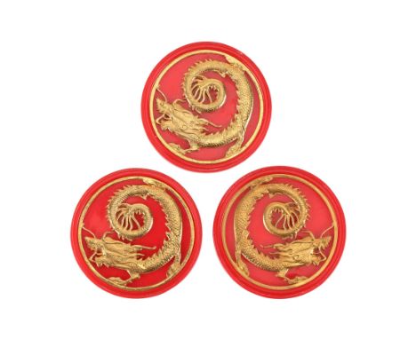 JAMES BOND: SKYFALL (2012) - Set of Three Prototype Floating Dragon Casino Chips - A set of three prototype Floating Dragon C