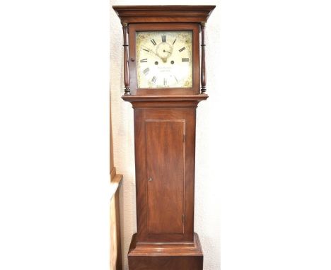 A GEORGE III PROVINCIAL 8-DAY LONGCASE CLOCK  the enamel dial with subsidiary seconds dial, signed 'Geo Gurr EWHURST', 46cm w