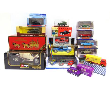 SIXTEEN DIECAST MODEL VEHICLES  by Matchbox 'Dinky Collection' (5); Vanguards (2); Schabak (1), and others, each mint or near