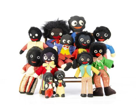 Twelve post-war manufactured Gollies, a Dean's Childsplay with seam label --20in. (51cm.) high; a Wendy Boston; a hand puppet