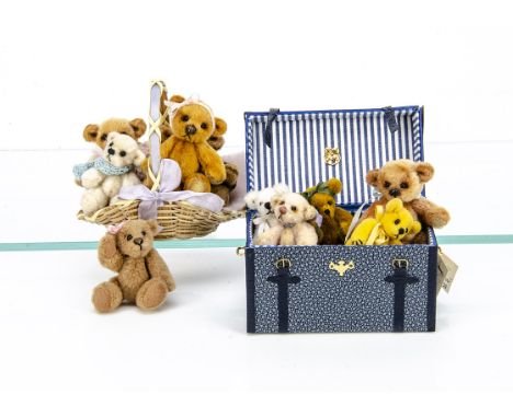 Ten miniature artist teddy bears, a Wee Bearin's Annabel with certificate --1¾in. (4.5cm.) high; a Nancy McNally and other un