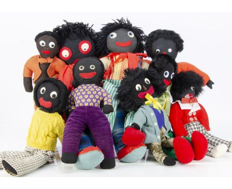 Nine post-war home-made Gollies, mainly 1960-1970s, the largest --30½in. (77.5cm.) high.These items are listed on the basis t