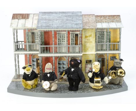 A Steiff limited edition New Orleans Band,  454 of 1000, five musicians comprising Teddy bear, catfish, crocodile, pelican an