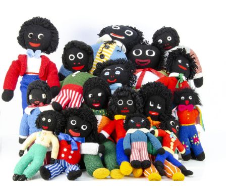 Important Announcement one knitted Golly has been withdrawn from this lot, so there are now only fifty-nine hand knitted Goll