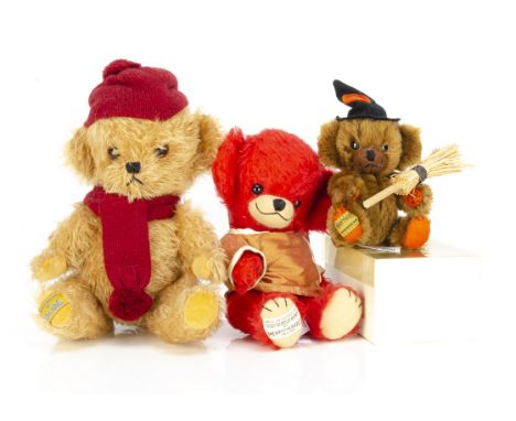 Merrythought limited edition teddy bears,  a Cheeky Little Alfonzo, 126 of 2000, Alpha Farnell Toffee, 236 of 750; and a Chee