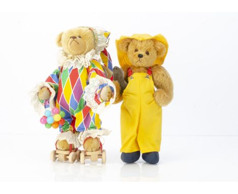 Two American dressed artist teddy bears,  an Ena's Collectibles roller skating 'Clown Bear'  --15¾in. (39.5cm.) high; and E. 