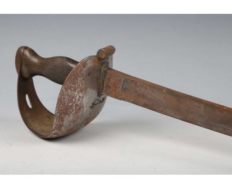 An early 20th century Indian cavalry sword by Wilkinson, London, with curved single-edged fullered blade, blade length 91cm, 