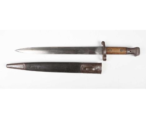 An 1888 pattern Mark II Lee-Metford rifle bayonet by Wilkinson Sword Co, London, with double-edged blade, blade length 30.5cm