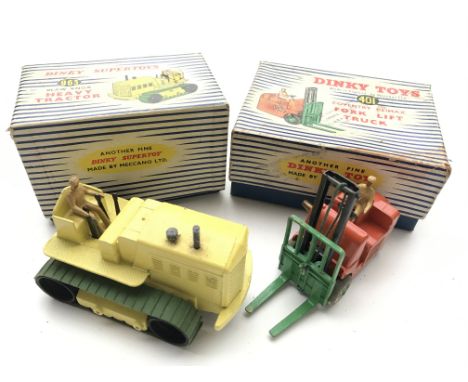 A Boxed #963 Dinky Blaw Knox Heavy Tractor and #401 a Coventry Climax Fork Lift Truck.