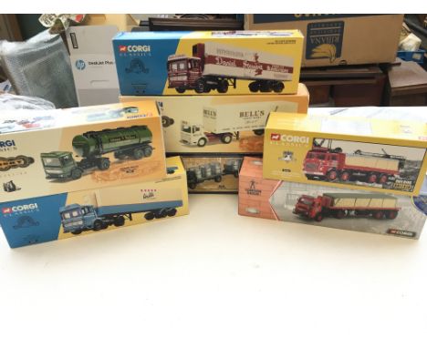 A collection of Corgi Classic Lorry's, including Walls Ice Cream, Bells Scotch Whisky.
