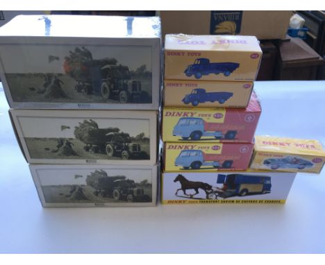 A Collection of Dinky Atlas Lorry's, tractors and a Racing car.