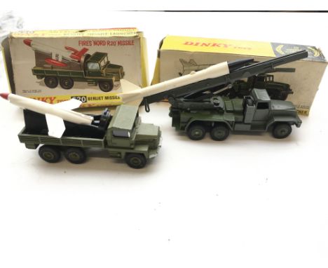 A Dinky Berliet Missile launcher #620 and a Honest John Missile Launcher #665 both boxed.