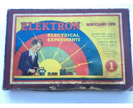 A Meccano Elektron Electrical Experiments kit #1 boxed with manual (not original cover)