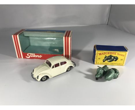 A Tekno Volkswagen Beetle #819 &amp; a Matchbox Lesney series Lambretta #36