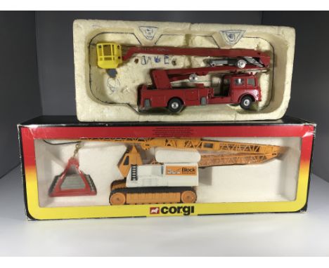 A Corgi "Simon Snorkel" Fire Engine #1127 &amp; a Corgi roller crane #1154