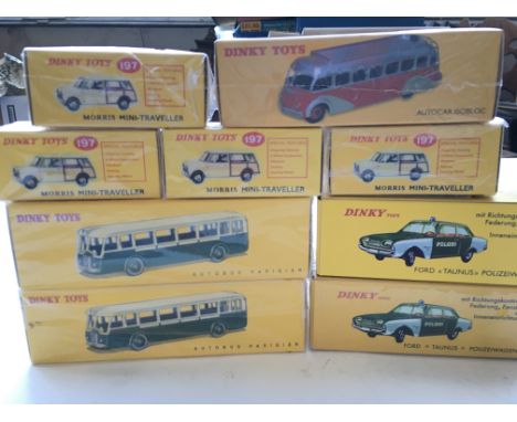 A collection of Atlas Dinky cars, all boxed.