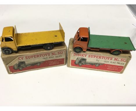 2 x Dinky Supertoys Guy Flat truck #512 both boxed.