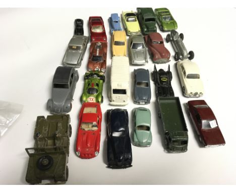 A box containing Solido, Ben Bros and Lesney loose cars.
