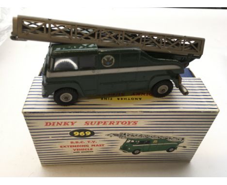 A Dinky B.B.C. Tv Extending mast vehicle # 969 boxed.
