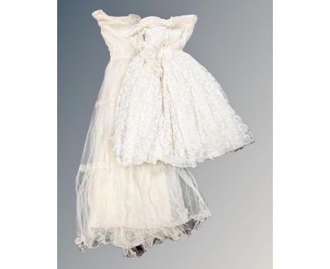 Two boxes of vintage wedding dresses 