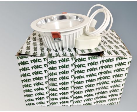 Four NVC lighting Winchester 2300LM LED down lights, boxed.