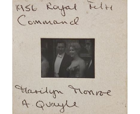 Vintage negative of Marilyn Monroe meeting Queen Elizabeth II. On the 29 October 1956 Marilyn attended the Royal Command Perf