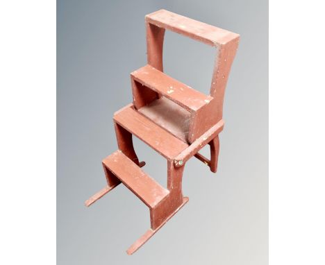 A painted library step/chair 