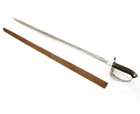 An 1854 pattern infantry Officers sword, of typical form with VR cypher to hilt and blade, marked to top of blade with the 'C