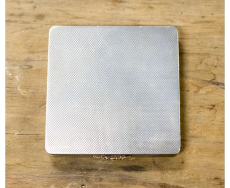 A George VI silver machine engraved powder compact, Birmingham 1949 
