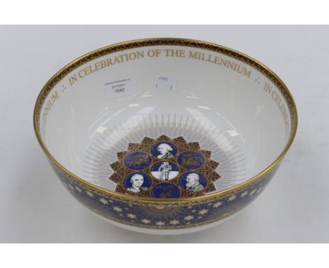 Spode, limited edition 1267/2000 Millennium Achievements bowl, without certificate or box  