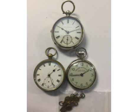 A silver pocket watch, Birmingham 1892, the white enamel dial named 'The Victoria', subsidiary dial, black Arabic numerals, (