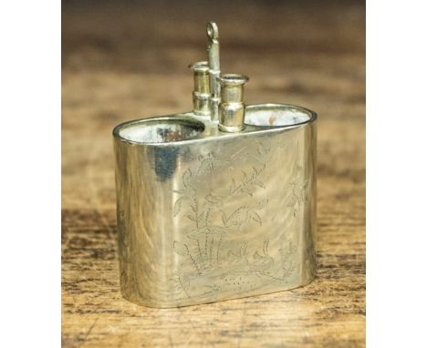 A Chinese silver pipe stand 