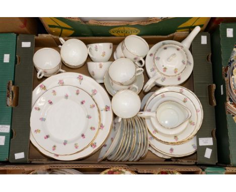 A Hudson and Middleton part teaset, teapot, including eight tea plates, eleven small tea plates, twelve saucers, eleven tea c