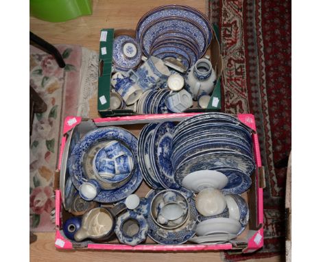 Quantity of blue and white wares including Copeland Spode, Delft, Noritake etc (2)