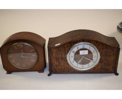 Smiths 8 day mantle clock, together with a further 20th Century 8 day movement mantle clock with Westminster chime (2)