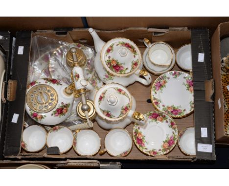 A Royal Albert County Roses six piece tea service, to include six teacups and saucers, six side plates, sandwich plate, one c