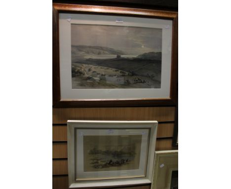 A framed and glazed David Roberts lithograph 'Jerico', from his Holy land series, with a framed and glazed David Roberts lith