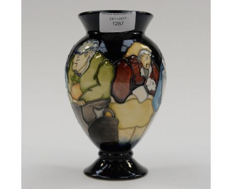 A Moorcroft first quality, limited edition 1/50 vase, 'In The Bus Stop' pattern, designed by Kerry Goodwin, shape number 370/