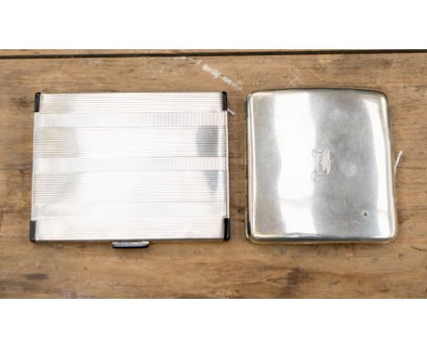 MW and Co silver cigarette case; together with another Birmingham hallmarked, total gross weight 9 ozt approx 