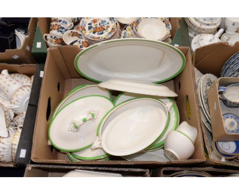 A Wedgwood part dinner service, including seven soup plates, one a/f, seven lunch plates, eight side plates, three various tu