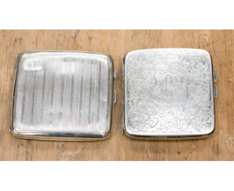 A Joseph Glocester limited edition silver cigarette case, engine turned and reeded decoration, monogrammed Birmingham 1928; t