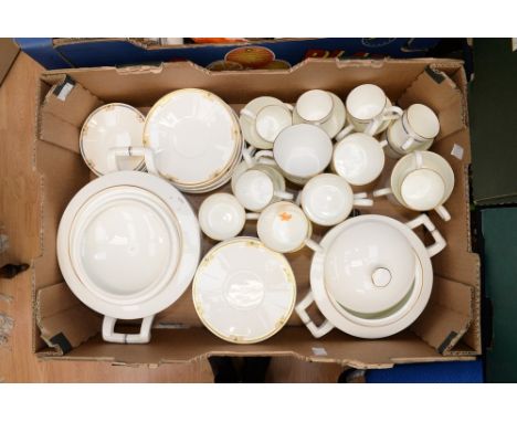 A Villeroy and Boch part dinner and tea/coffee service, 34 cups and saucers, two tureens and covers, designed by Paloma Picas